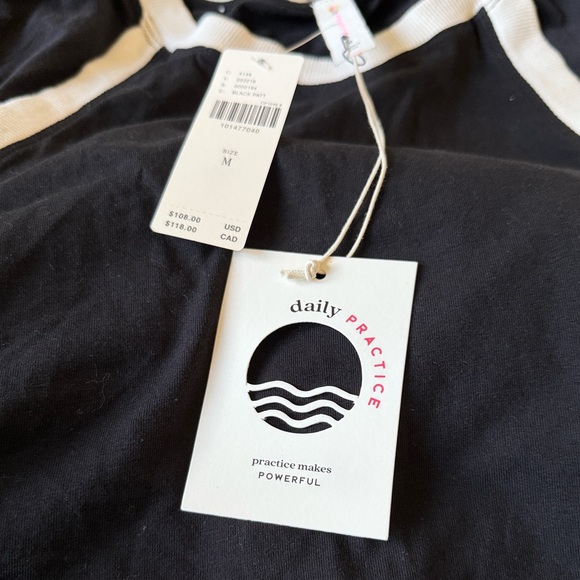 Anthropologie Daily Practice Dress Long Sleeve Ruching Black SIZE MEDIUM NEW - Picture 6 of 7